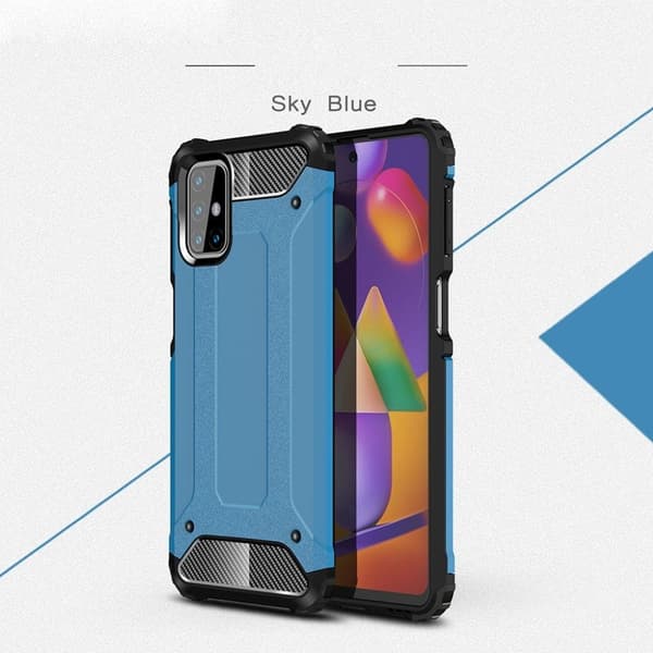 Armour Guard Etui Samsung Galaxy M31s - Babyblå Blue