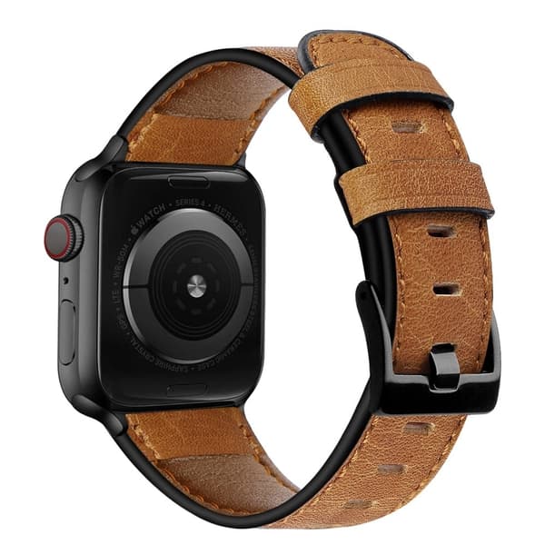 Apple Watch (41mm) urrem i ægte okselæder - Gul / Brun Brown