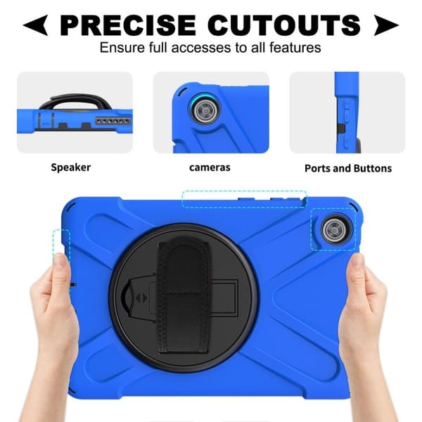 Silikon Etui med A 360°-sving til Lenovo Tab M8 - Blå Blue