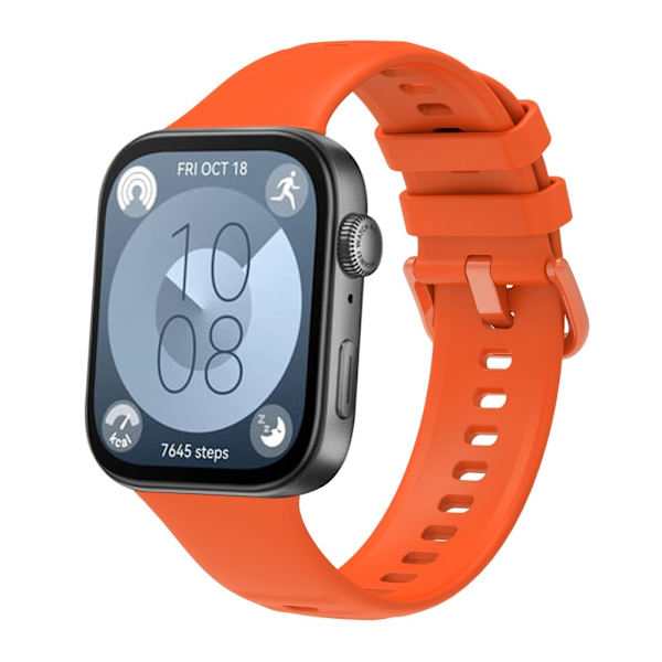 Huawei Watch Fit 3 Silicone Watch band Adjustable Strap Replacement - Orange Orange