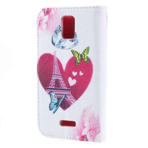 Moberg Huawei Y360 Nahkakotelo Korttitaskuilla - Sydän Ja Sormus Multicolor