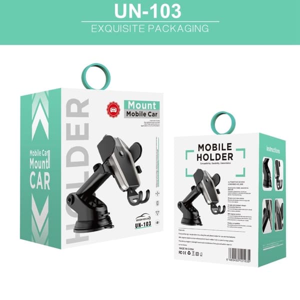 Universal UN-103 drejelig telefonholder til instrumentbrættet Black