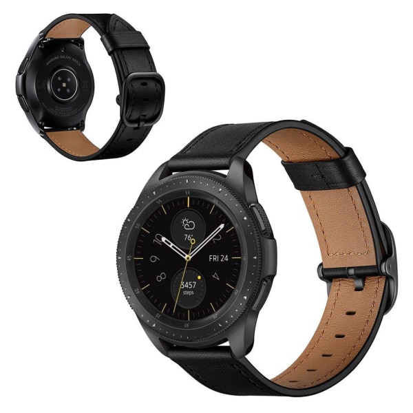 Samsung Galaxy Watch 3 (45mm) / Watch (46mm) cowhile leather wat Svart