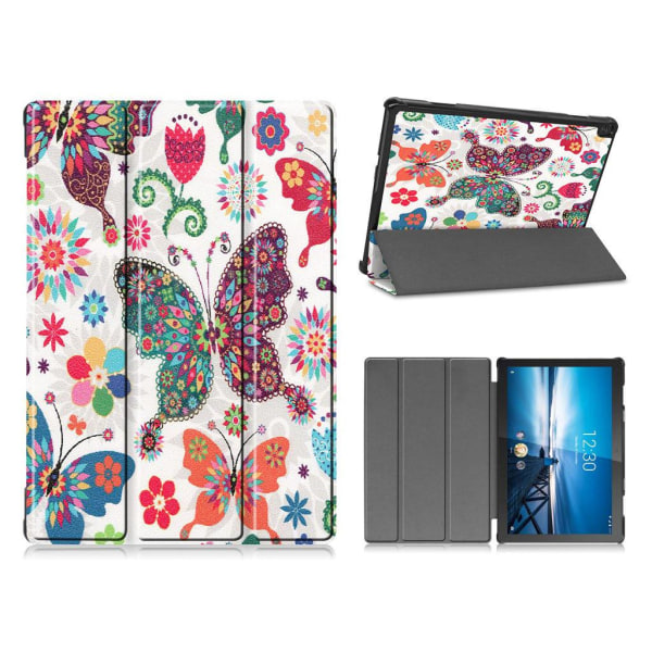 Lenovo Tab M10 FHD REL cool pattern læder flip case - Farverig Sommerfugl Multicolor