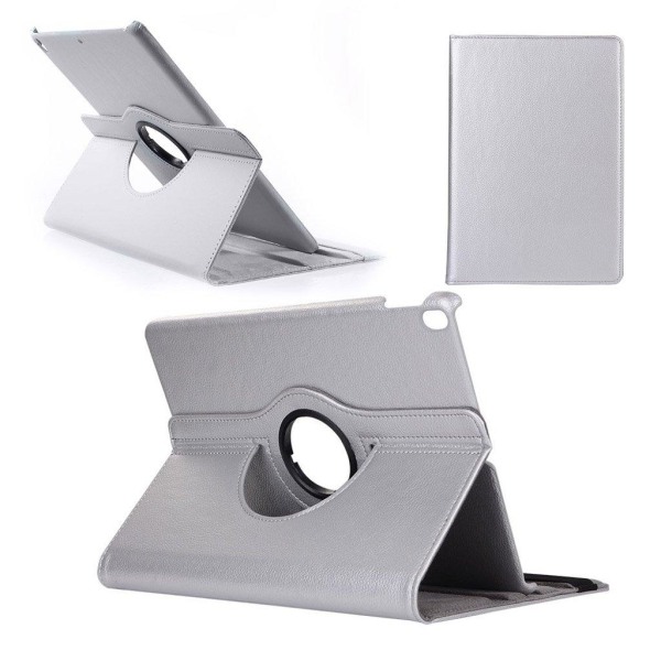 iPad Pro 10.5 Læder etui med roterende stand - Sølv Silver grey