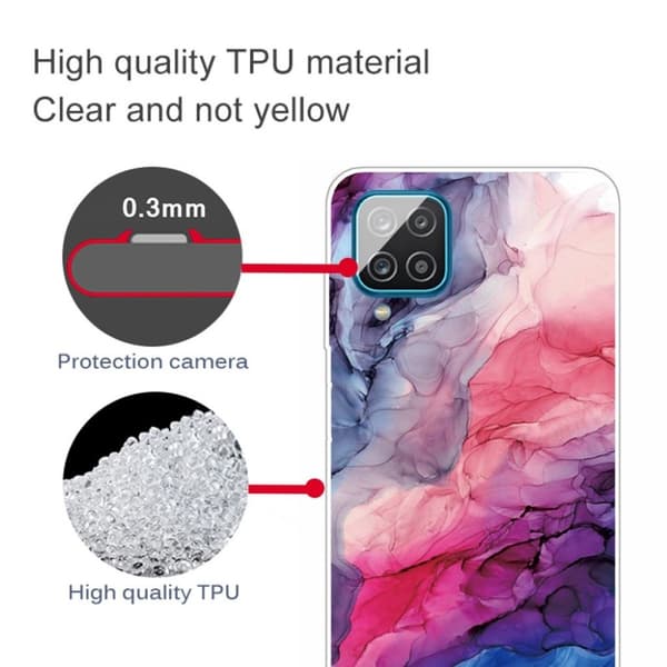 Marble Samsung Galaxy A12 5G Etui - Aqueous Vibrant Mønster Multicolor