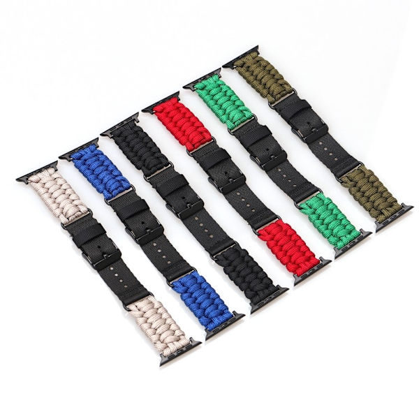 Nylon klockarmband Apple Watch Series 10 42mm Single Loop Armband - Grön Grön