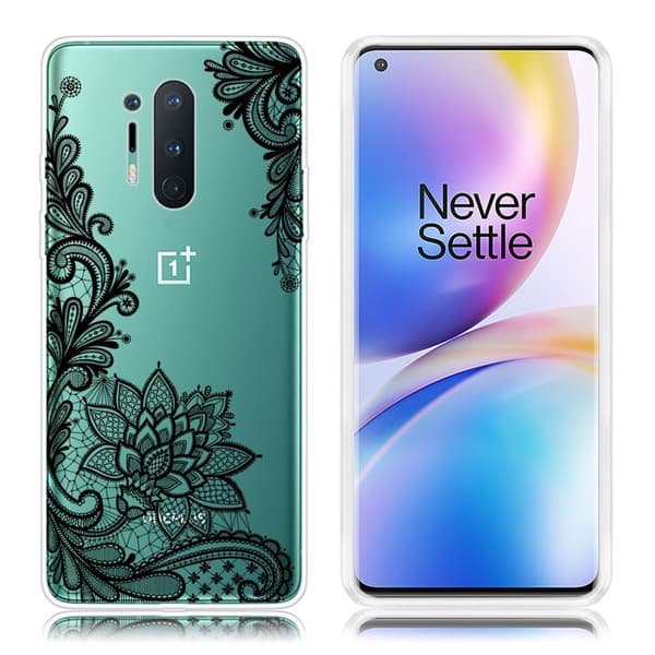 Deco OnePlus 8 Pro kuoret - Pitsi kukka Black