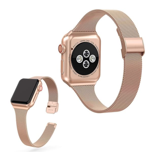 Apple Watch Series 5 44 mm elegant urrem i rustfrit stål - Guld Gold
