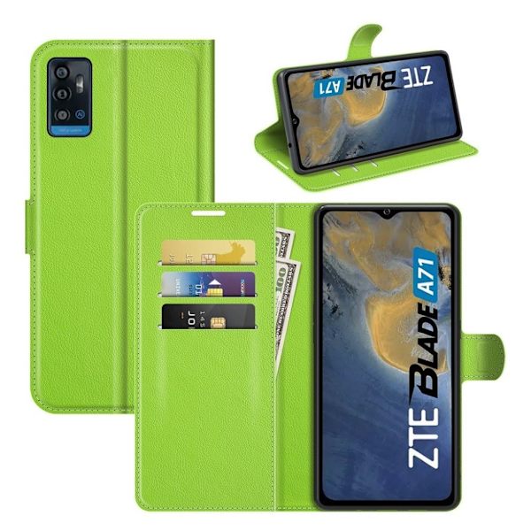 Classic ZTE Blade A71 Flip Etui - Grøn Green