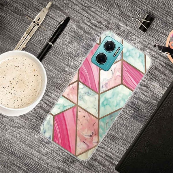 Marmormotiv Xiaomi Redmi Note 11E skal - Färgglad Marmorplatta multifärg