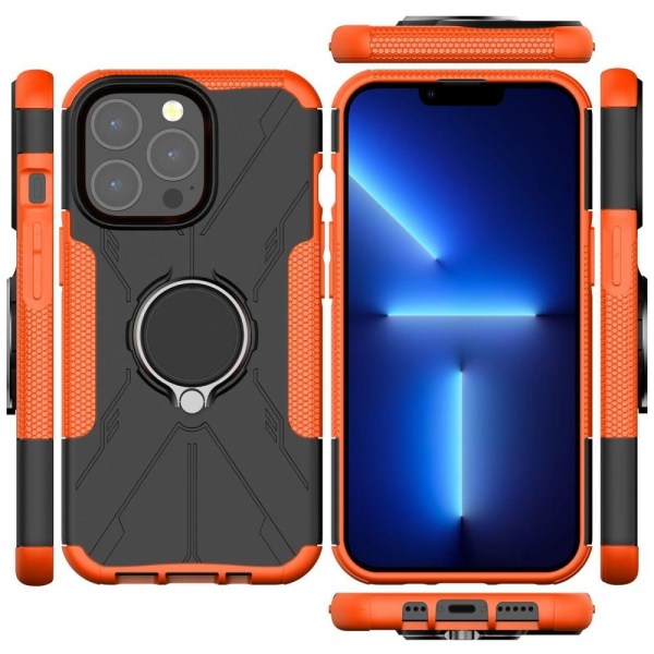 iPhone 13 Pro Max 6,7 tommer Ring Kickstand Design Bumpresistent Orange