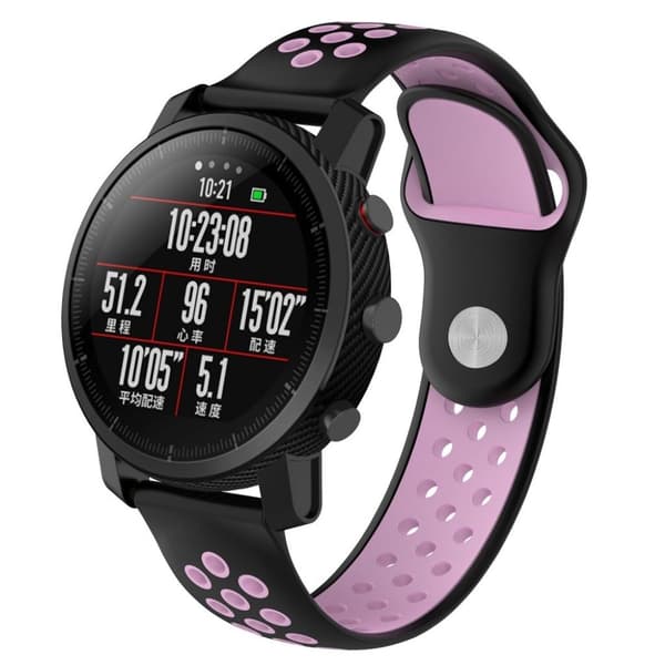 Huami Amazfit-kellon vaihtoranneke - Musta, pinkki Multicolor