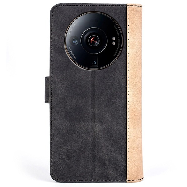 Kaksivärinen nahkainen läppäkotelo Xiaomi 12S Ultra - Musta Black