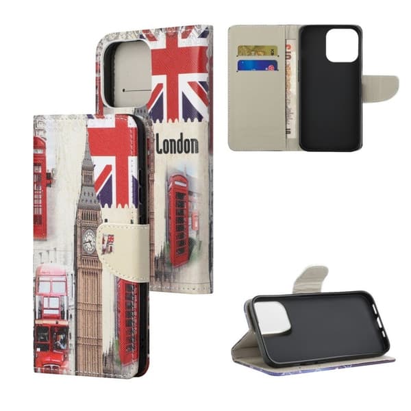 Wonderland iPhone 13 flip-etui - Londontårn Multicolor