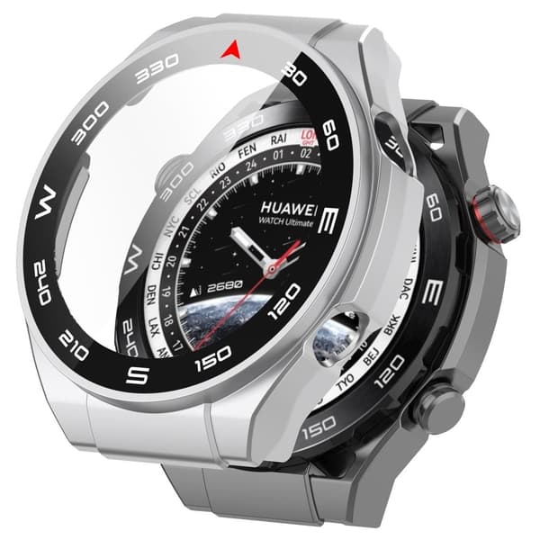 Huawei Watch Ultimate cover med hærdet glas - Sølv Silver grey
