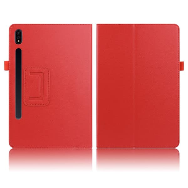 Samsung Galaxy Tab S7 Plus litchi-nahkainen läppäkotelo - Punainen Red