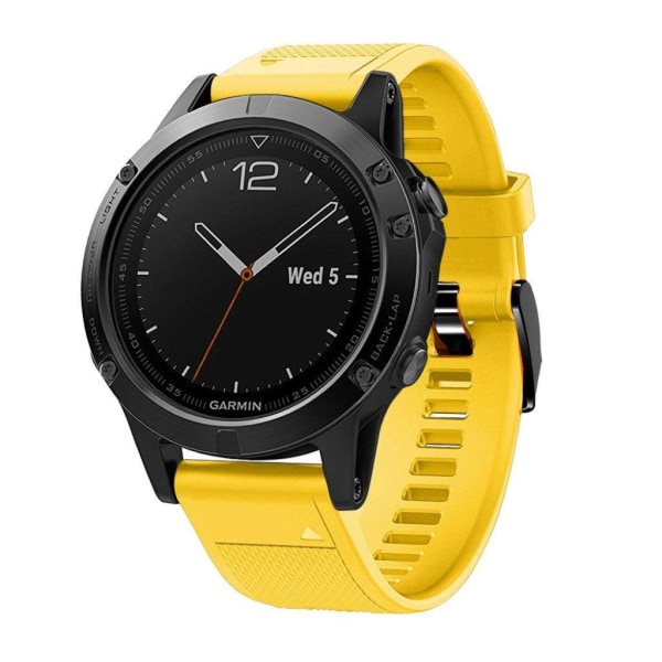 Garmin Fenix 5 joustava silikoninen ranneke - Keltainen Yellow