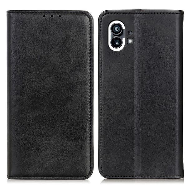 Flip Etui med Pung i Ekte Lær til Nothing Phone (1) - Svart Black