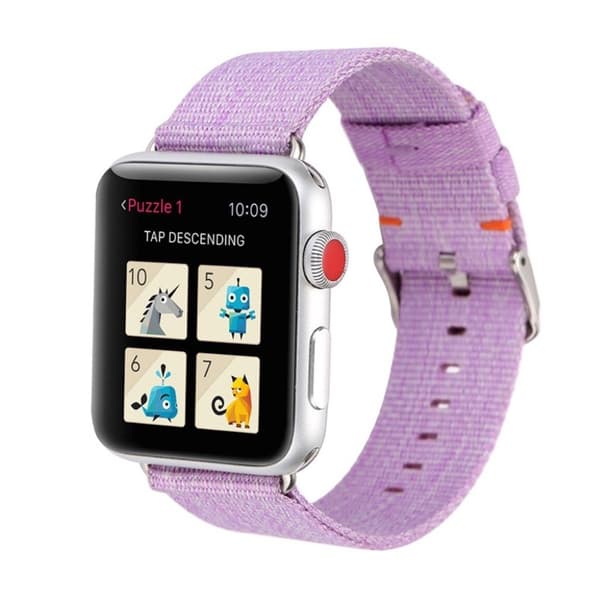 Apple Watch Series 5 44 mm klockarmband i nylon - Ljuslila Lila