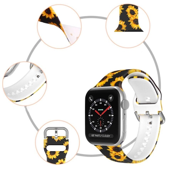 Apple Watch Series 8 (41mm) klockarmband med silikonmönster - Vitt Leopardtryck Vit