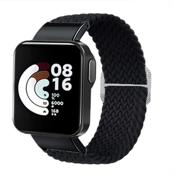 Xiaomi Redmi Watch nylon elastinen kellonhihna - Musta Black