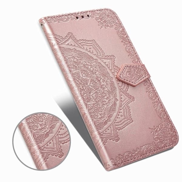 Mandala Samsung Galaxy S20 Ultra etui i lær - Rose Gull Pink