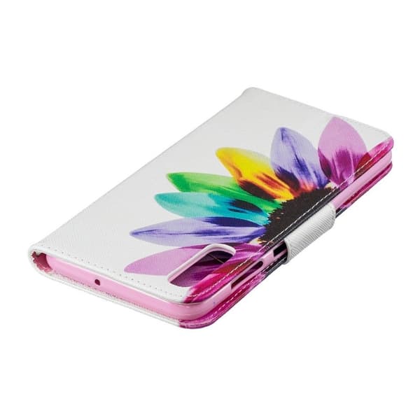 Samsung Galaxy A70 mønster læretui - Petals Pattern Multicolor