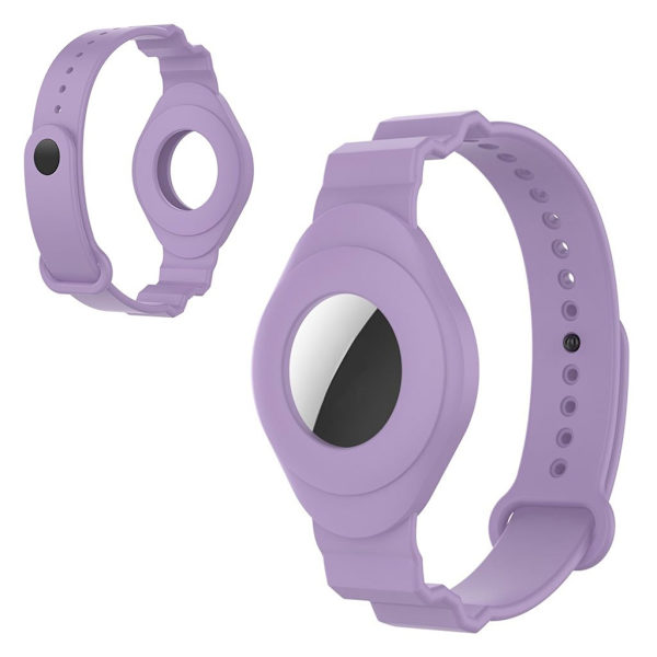 AirTags enkel håndleddsstropp i silikon - Lyselilla Purple