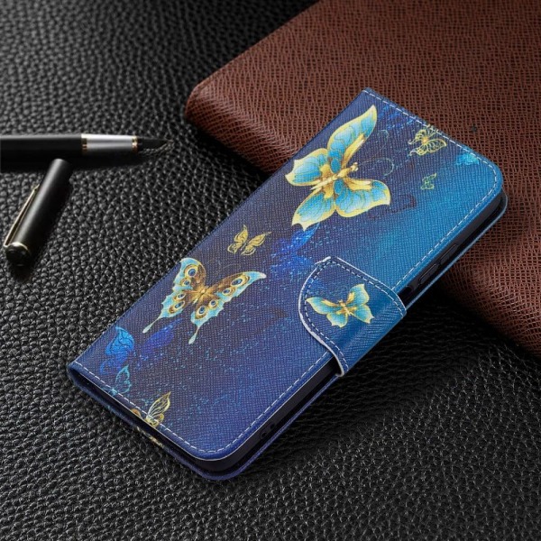 Wonderland Xiaomi Redmi 10 Prime / Redmi 10 Flip Etui - Golden Sommerfugle Blue