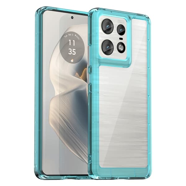 Motorola Edge 50 Pro smart akryldeksel - Gjennomsiktig Blå Blue