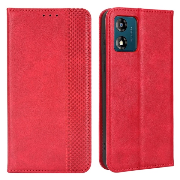 Bofink Vintage Motorola Moto E13 Læder Etui - Rød Red