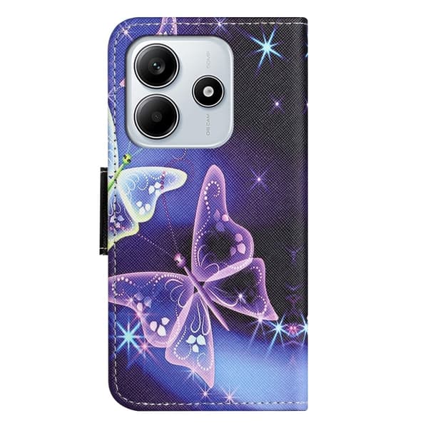 Wonderland Xiaomi Redmi Note 14 5G flip etui - Mousserende Sommerfugl Purple
