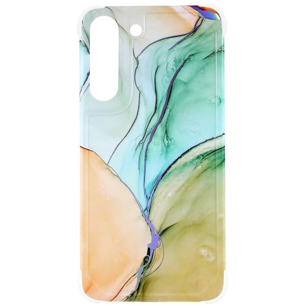 Marble Samsung Galaxy S22 Plus Suojakotelo - Oranssi / Vihreä Multicolor