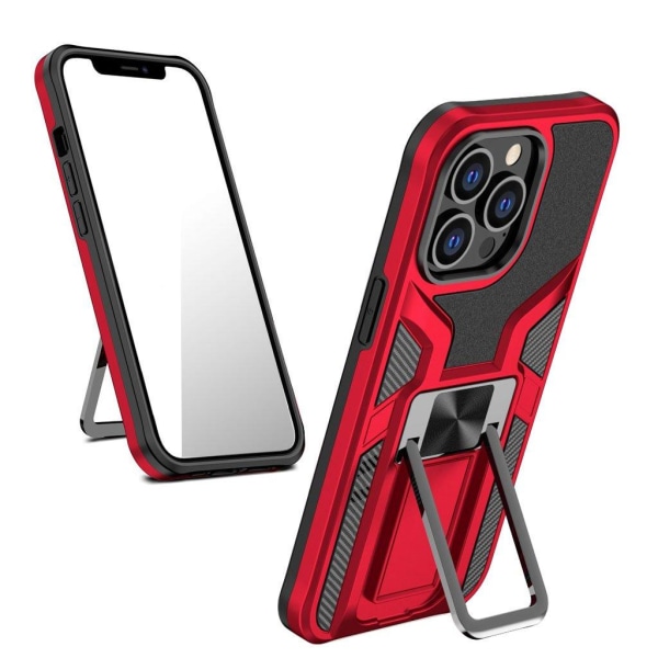 Armor Series Car Mount Kickstand Hybrid Hard Bumpresistent Soft Flexible stødsikkert Protective Case iPhone 13 Pro 6.1 inch - Rød Red