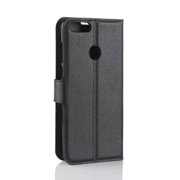 Huawei P Smart Etui laget av kunstlær og silikon - Svart Black