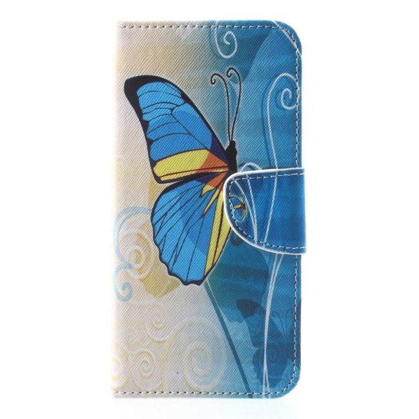 iPhone XR mobilfodral silikon syntetläder stående plånbok - Blå Blå