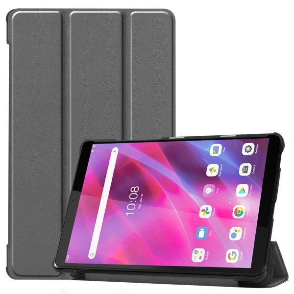 Tri-fold Leather Stand Case for Lenovo Tab M8 (3rd gen) - Grey Silver grey