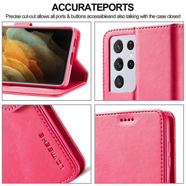 LC.Imeeke Samsung Galaxy S21 Ultra Flippetui - Rose Pink