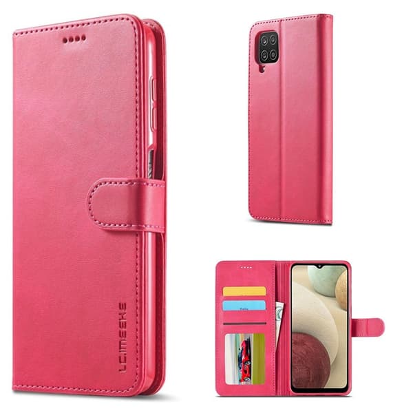 LC.Imeeke läder Samsung Galaxy A22 4G fodral - Röd Röd