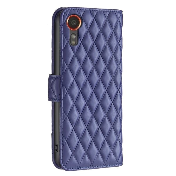 Matt Samsung Galaxy Xcover 7 fodral med rombmönster - Blå Blå