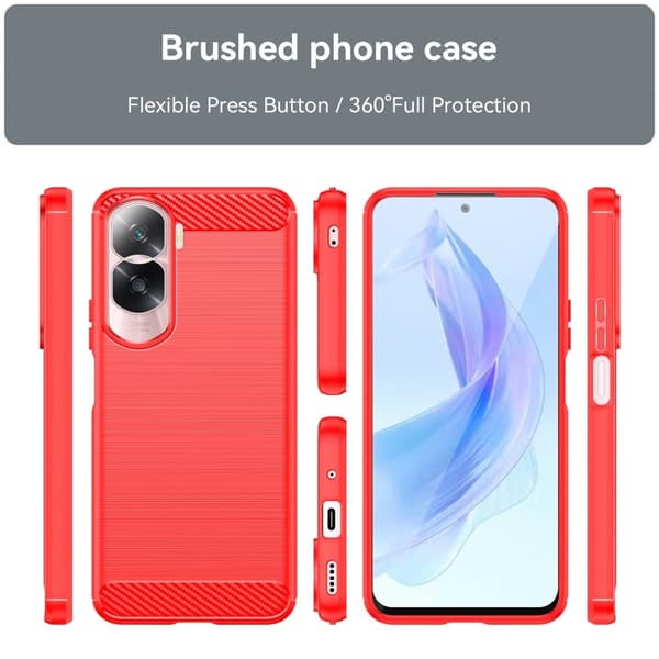 Carbon Flex Honor X50i / Honor 90 Lite skal - Röd Röd