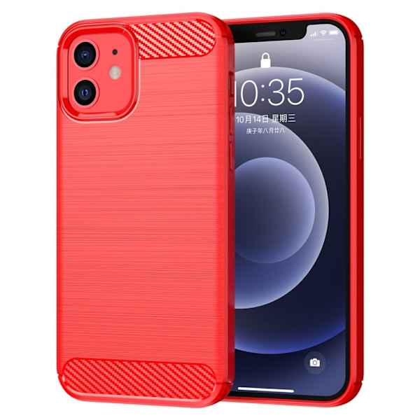 Carbon Flex Etui iPhone 12 / 12 Pro - Rød Red