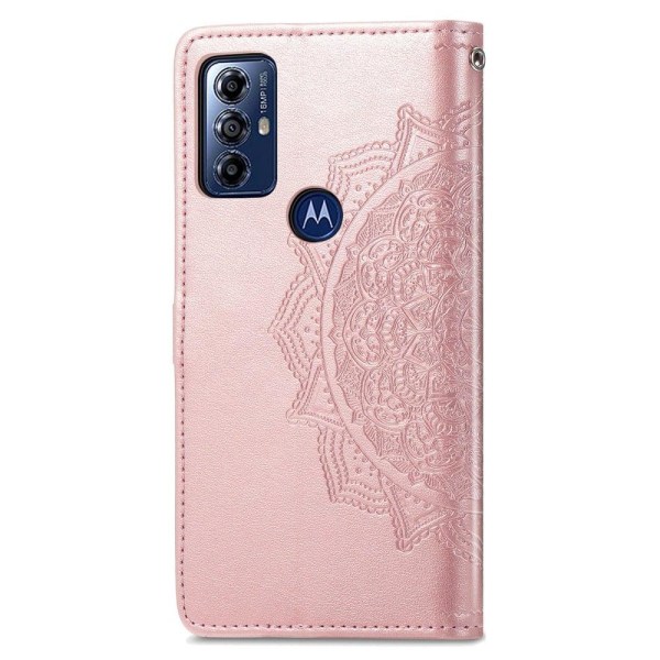 Mandala Motorola Moto G Play (2023) Flip Etui - Rødguld Pink