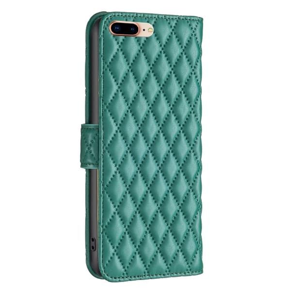 Rombuskuvioinen matta läppäkotelo iPhone 7 Plus - Vihreä Green