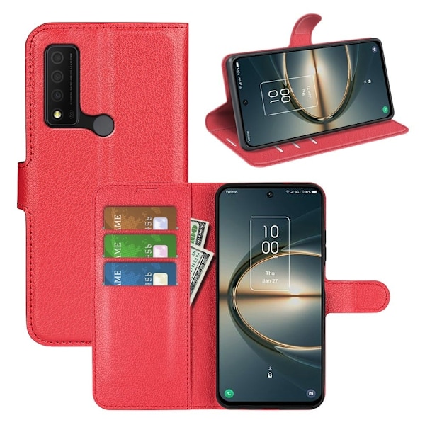 Klassisk TCL 30 V 5G flip etui - Rød Red