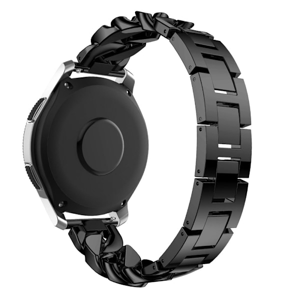 20 mm Universal enkelradigt klockarmband i rostfritt stål - Svart Svart