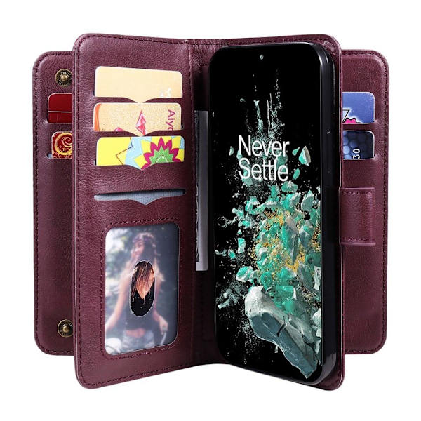 OnePlus Ace Pro / OnePlus 10T fodral med 10 fickor - Röd Röd