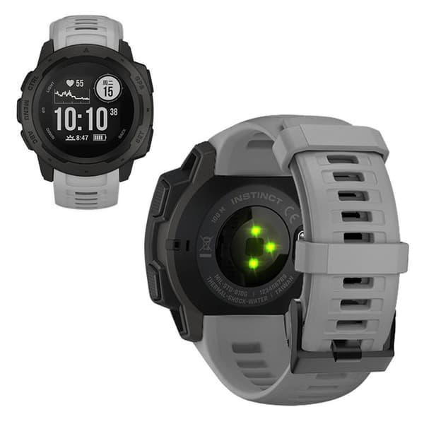 Garmin Instinct silikoninen kellonauha - Harmaa Silver grey