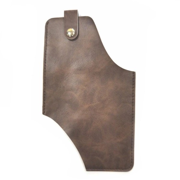 Universal leather waist phone pouch - Coffee Size: L Brown